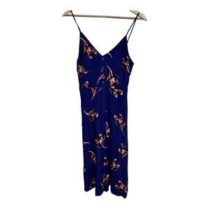 Express blue floral midi sun dress small petite